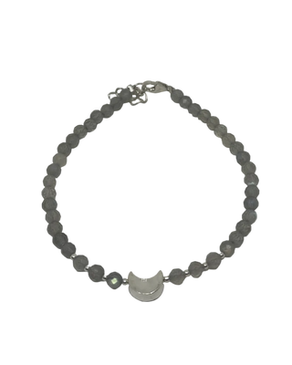 Labradoritt armbånd med sølvbelagt måne