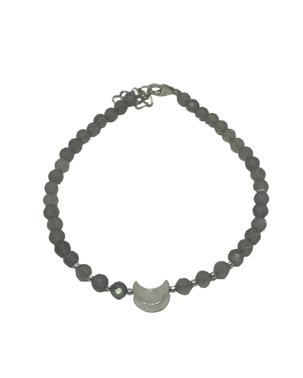 Labradoritt armbånd med sølvbelagt måne