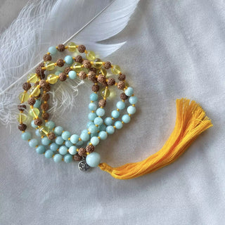 Amazonitt, Rav og Rudraksha Mala