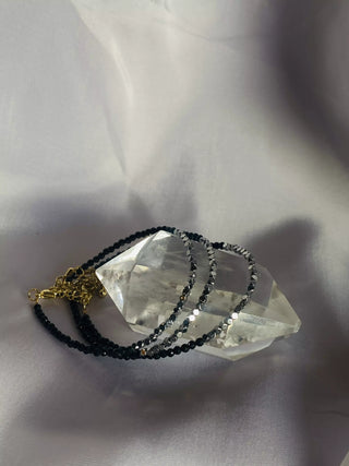 Hematitt Obsidian Krystallarmbånd Fasettert