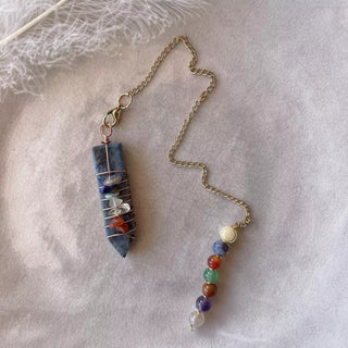 Lapis Lazuli m. chakra krystaller Pendel