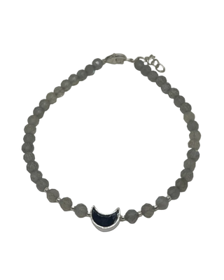 Labradoritt armbånd med sølvbelagt måne