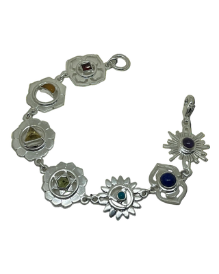 Armbånd sølvbelagt chakra